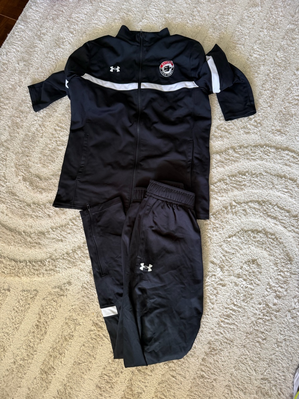 Under Armour Black Track Jacket and Joggers with White Logo